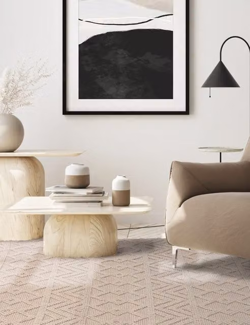 Asiatic Asra Geometric Pure Wool Rug in Ivory, White and Beige with Fringes