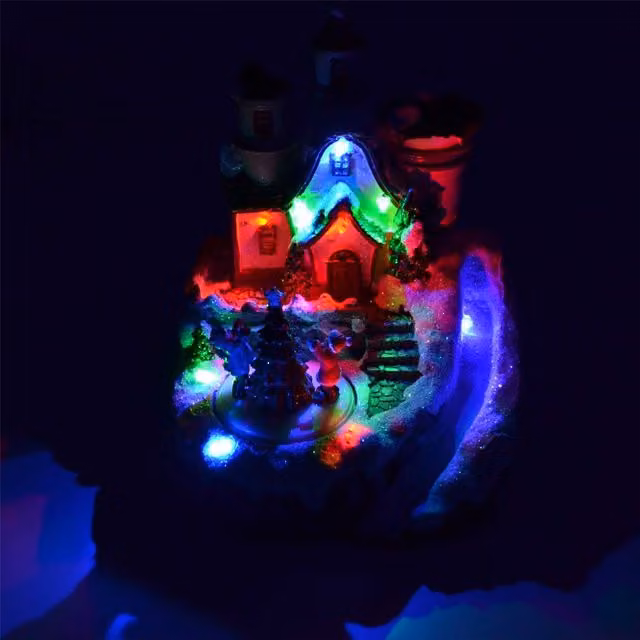 Shatchi Multicolour Christmas LED Musical Light Up Nativity Sculpture Set, W/D/H: 16 x 15 x 18 cm