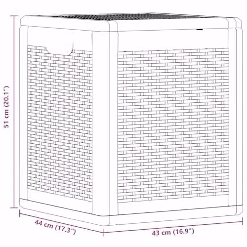 vidaXL Grey Rattan Garden Storage Box – 3