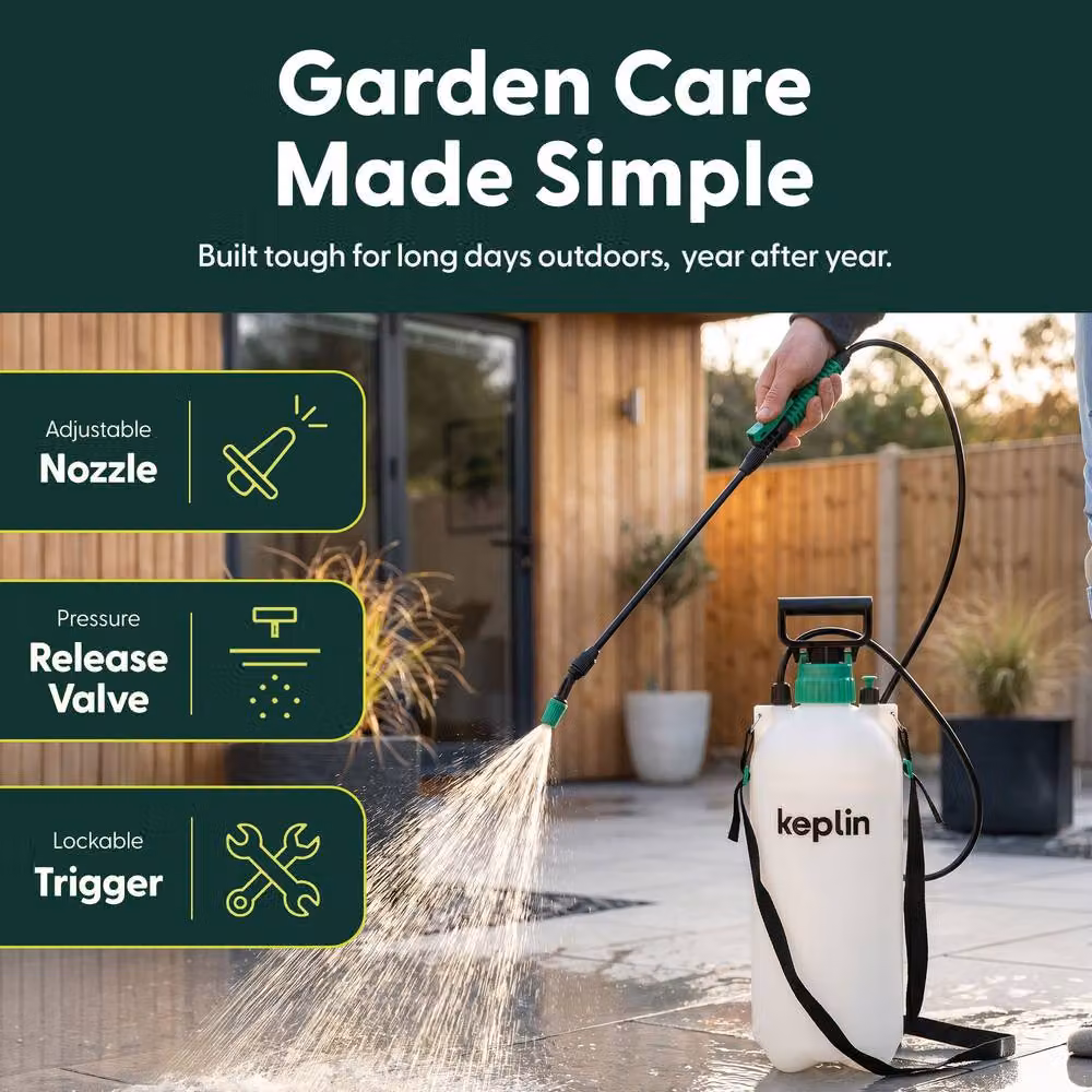 Keplin 8L Manual Pressure Sprayer in White and Transparent – 7