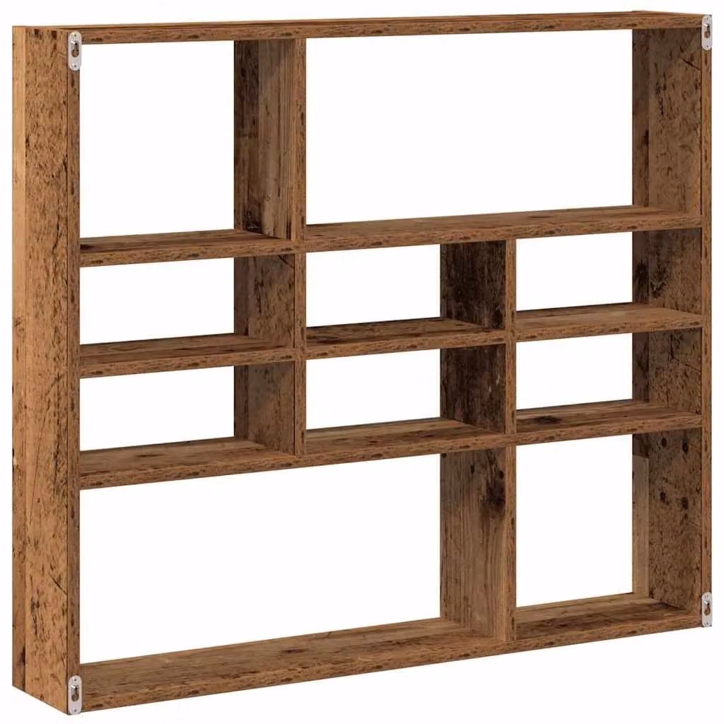 Berkfield Home Old Wood Wall Shelf in Brown, W/D/H: 90 x 16 x 78 cm – 4