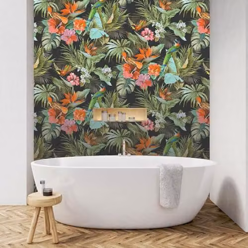 Rasch Vasari Paradise Birds Black and Multicolour Floral Animal Design Wallpaper – 2