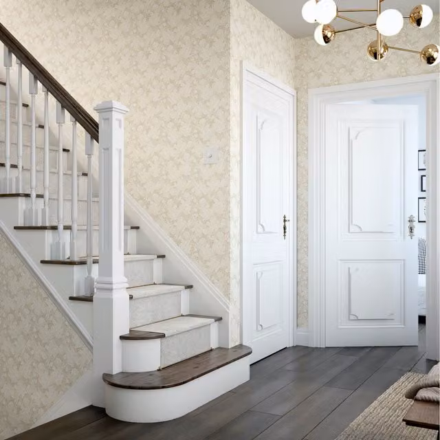 Hoopla Walls Paisley Abstract Wallpaper in Yellow and Beige