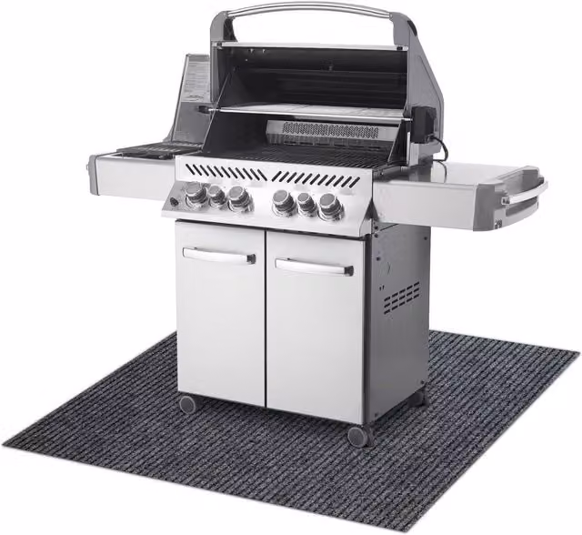 RugsX Grey Protective Grill Mat Rug, W: 120 cm, L: 200 cm
