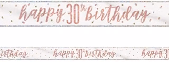 KDMD Rose Gold Happy 30th Birthday Foil Banner