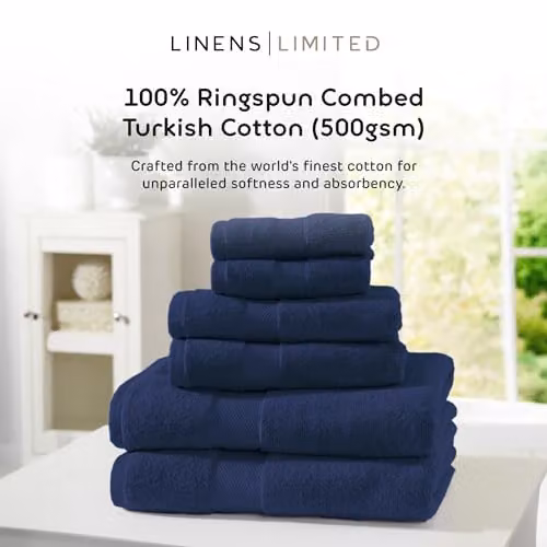 Linens Limited Navy Blue Turkish Cotton Hand Towel – 2
