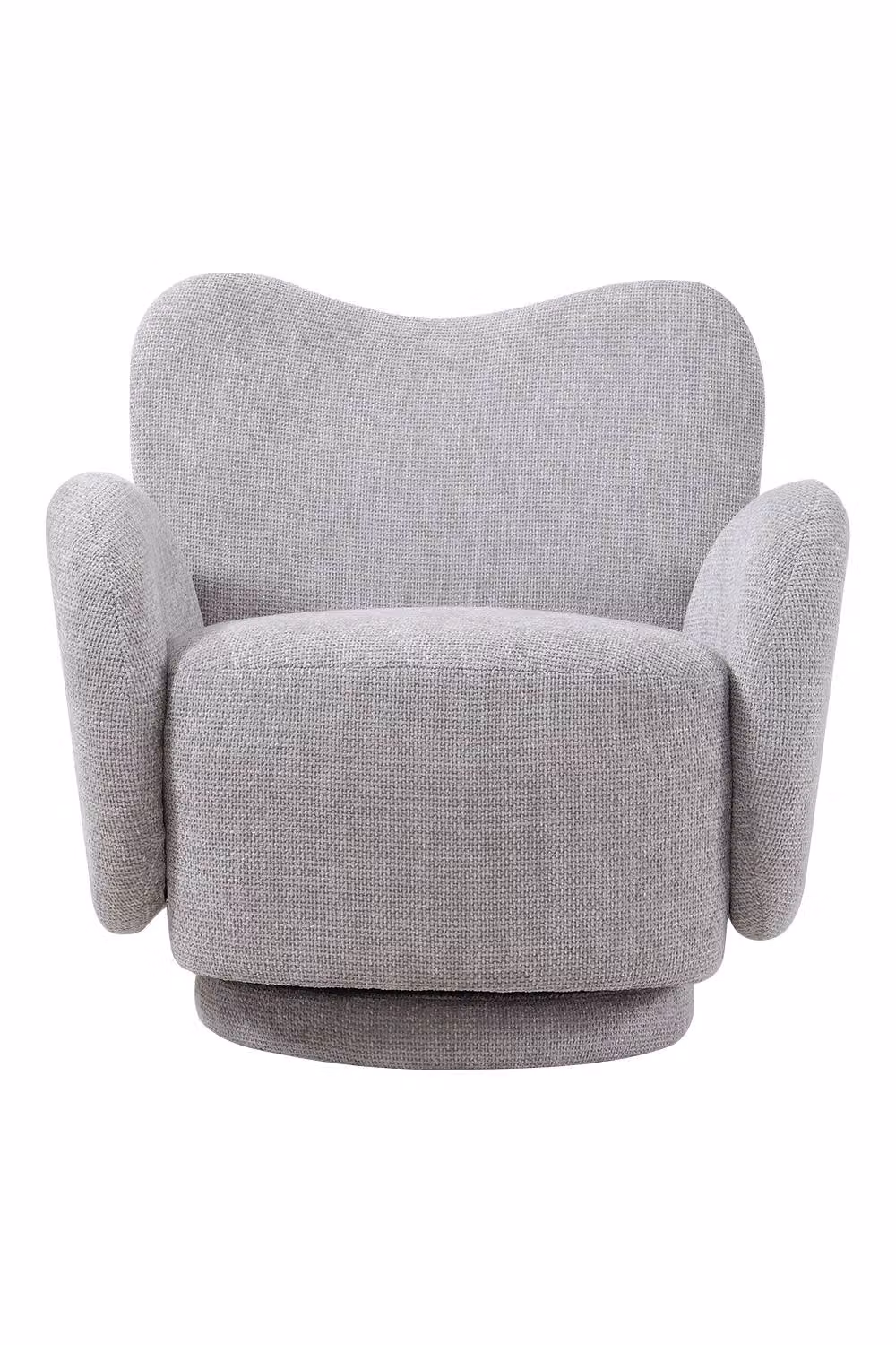 Living and Home Grey Chenille Upholstered 360 Degree Swivel Armchair – 2