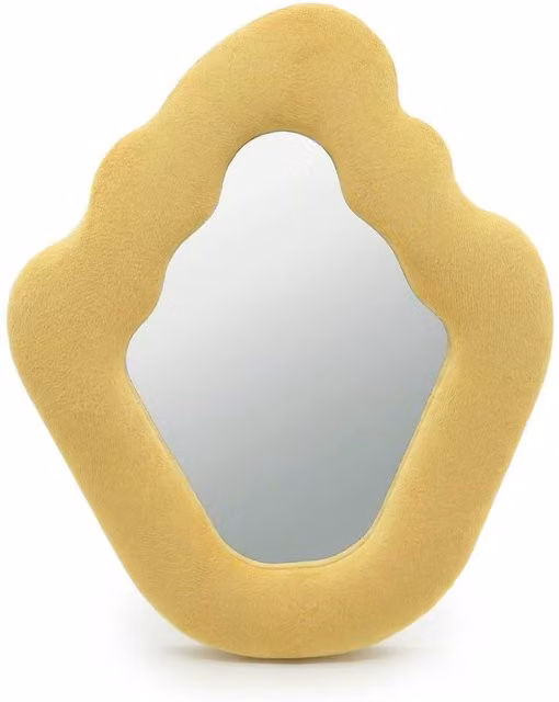 Serenityy Soft Squiggly Mirror in Flame Marigold Yellow, W/D/H: 23 x 27.5 x 2.3 cm