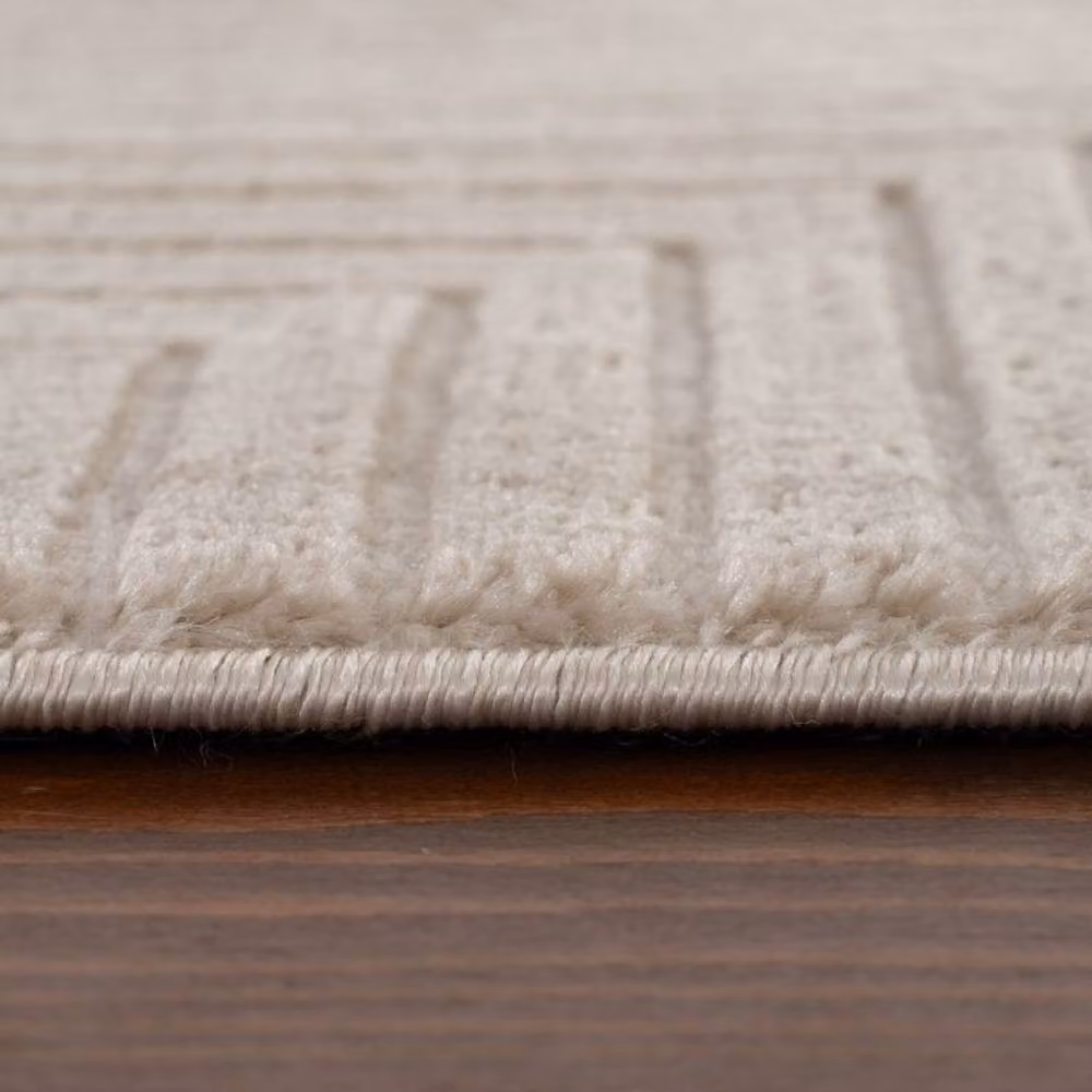 THE RUGS Carmel Modern Geometric Area Rug and Runner, Stain Resistant, Beige, W: 80 cm, L: 300 cm – 3