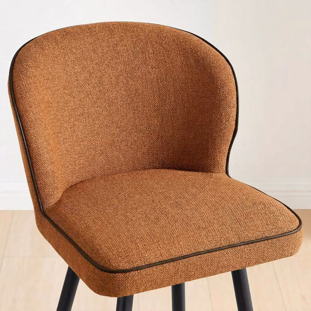 FurnitureboxUK Set of 2 Catriona Bar Chairs in Terracotta Orange Fabric – 3