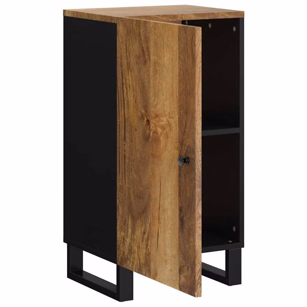 Berkfield Home Solid Mango Wood Sideboard with Door in Brown, W/D/H: 40 x 31 x 75 cm – 4