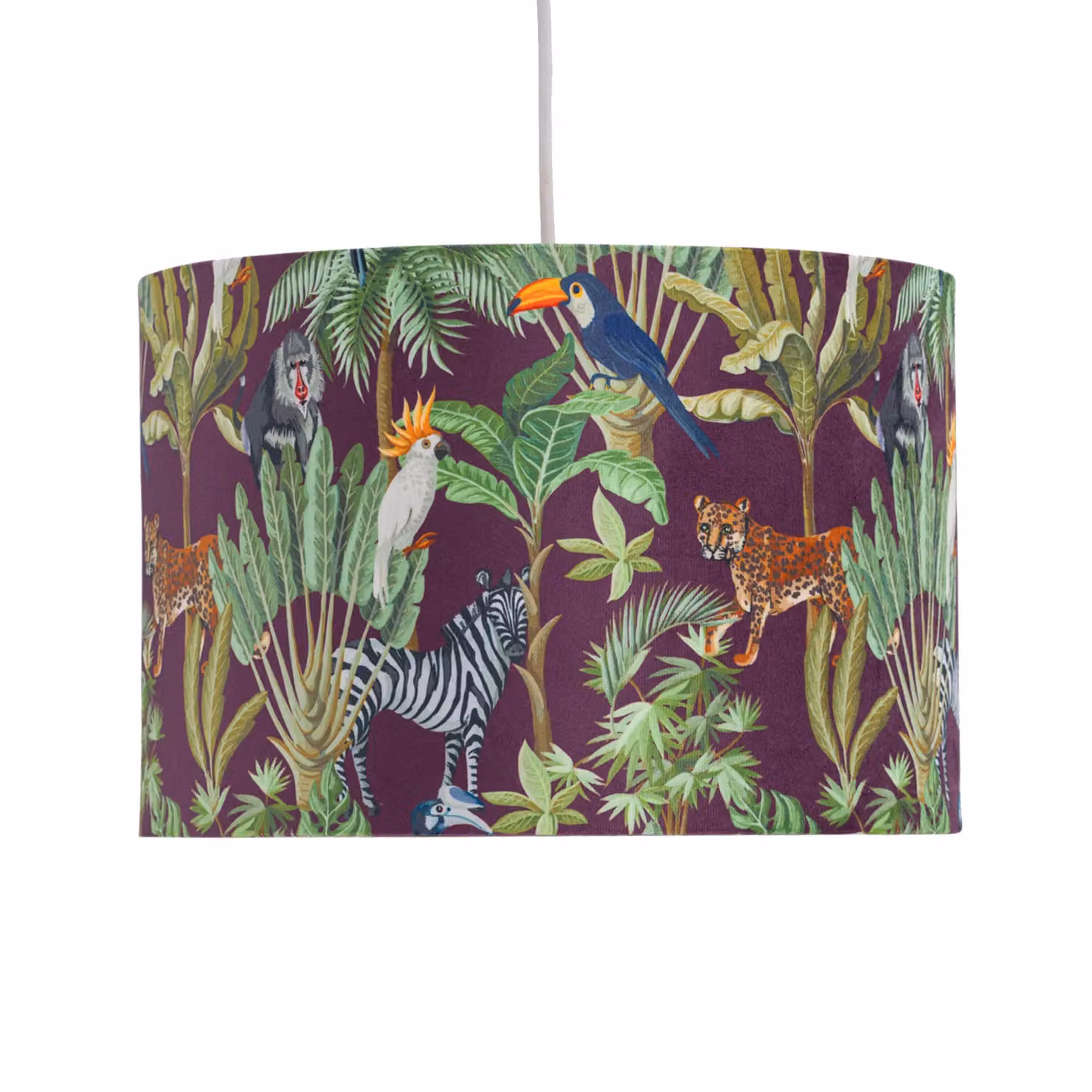 First Choice Lighting Safari Velvet Design Round Pendant or Table Lamp Shade in Green and Gold/Brass, Diameter: 30 cm – 2