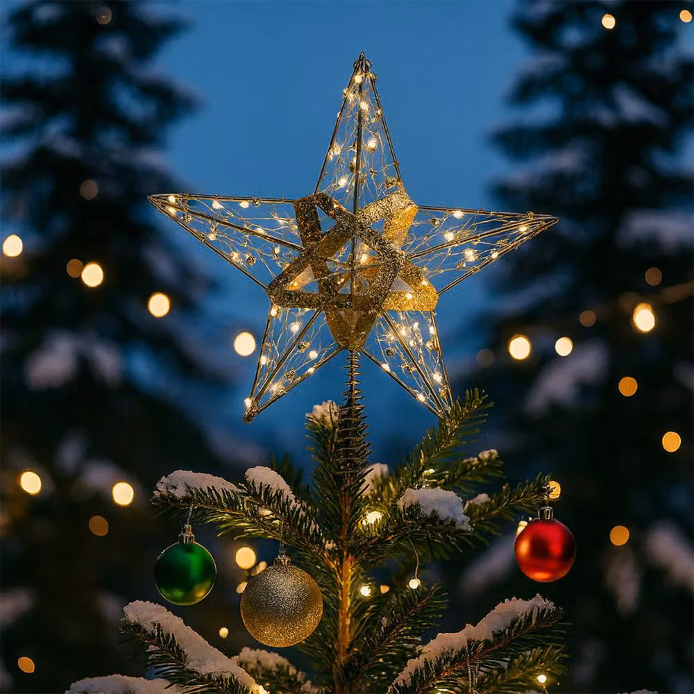 Voltico Gold Light-Up Star Christmas Tree Topper – 2