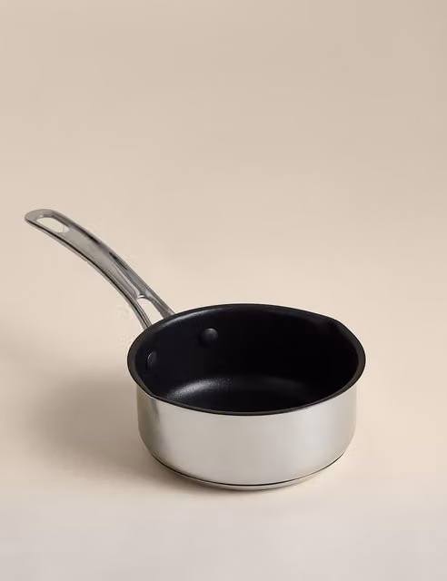 M&S Stainless Steel 14cm Milk Pan, Silver