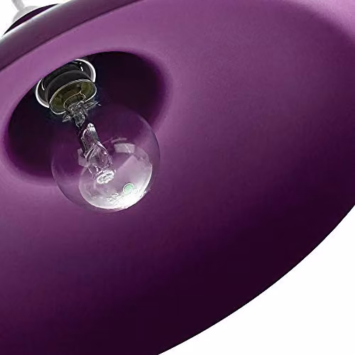 Happy Homewares Industrial Retro Matt Purple Curved Metal Dome Ceiling Pendant Light Shade, Diameter: 29 cm – 3