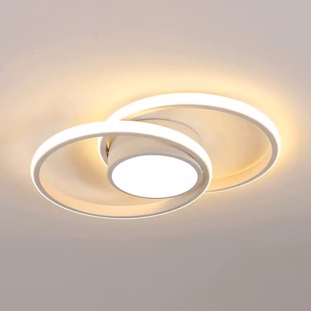 Pheashine White Double Round LED Ceiling Light, 42W, 3000K Warm White, Diameter: 40 cm