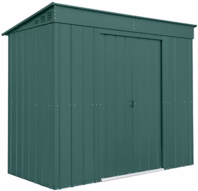 Globel Pent Metal Garden Shed in Green