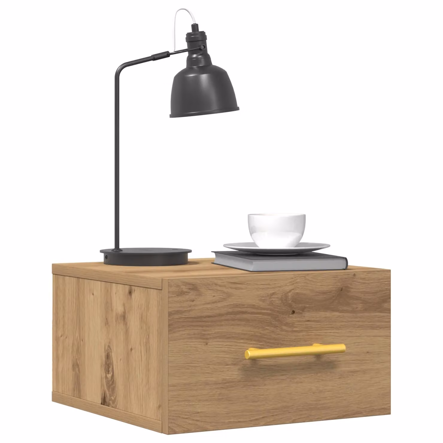 Berkfield Home Artisan Oak Wall-Mounted Bedside Cabinet, Brown, W/D/H: 35 x 35 x 20 cm – 2