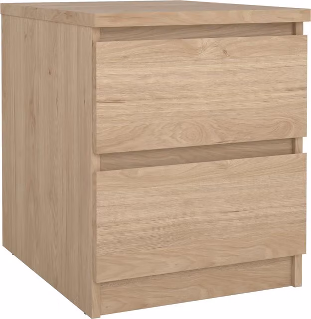Naia 2 Drawer Bedside Table in Jackson Hickory Brown Wood