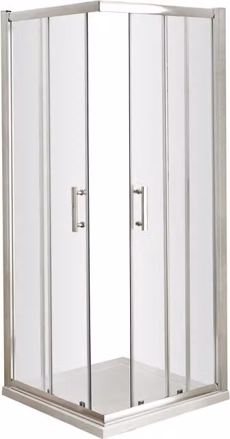 Balterley 6mm Glass Corner Entry Shower Enclosure in Silver with Chrome Finish, W: 800 mm, H: 1850 mm
