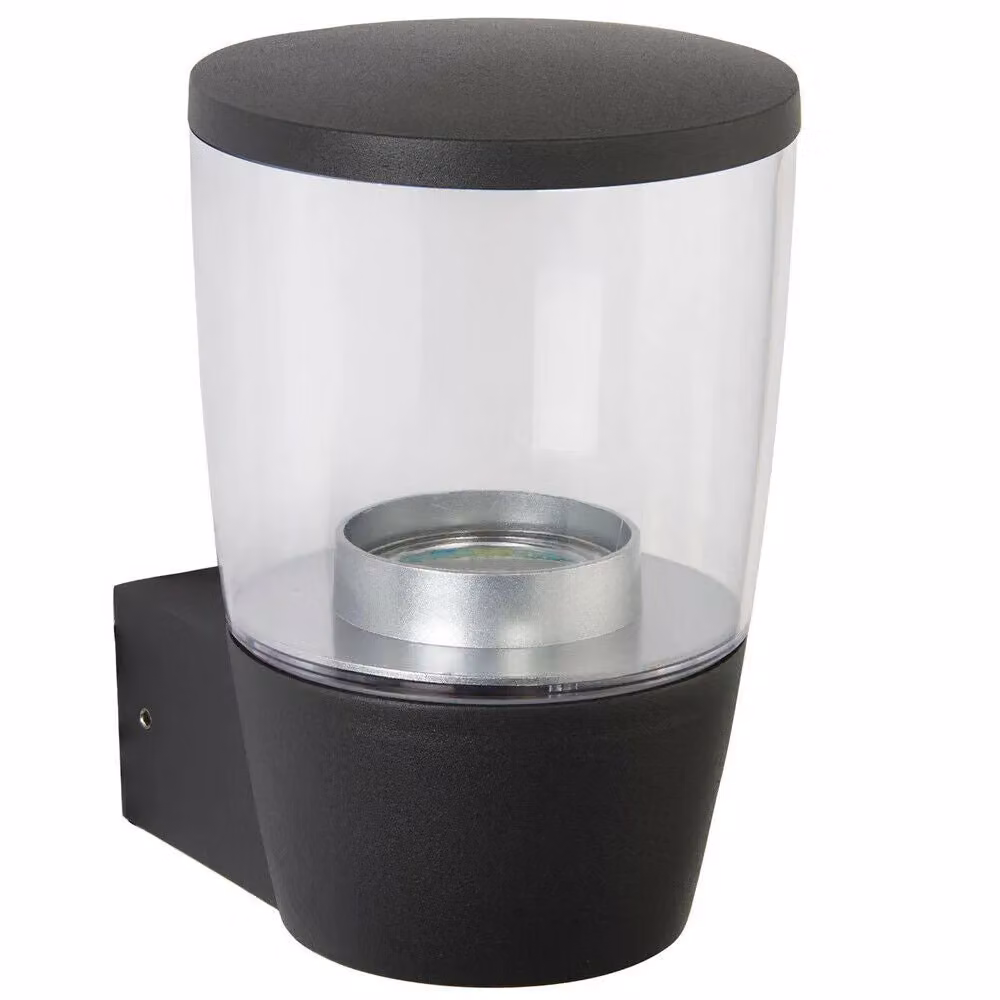 Loops 2 Pack Modern Round LED Outdoor Wall Light in Black with Cool White Light, IP44 Rated – 2