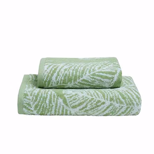 Fusion Matteo Luxury 100% Cotton Floral Jacquard Bath Towel in Khaki, W: 70 cm, L: 130 cm – 2