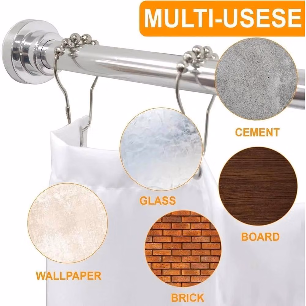 SPETLEK Heavy Duty Telescopic Shower Curtain Pole in Silver – 3