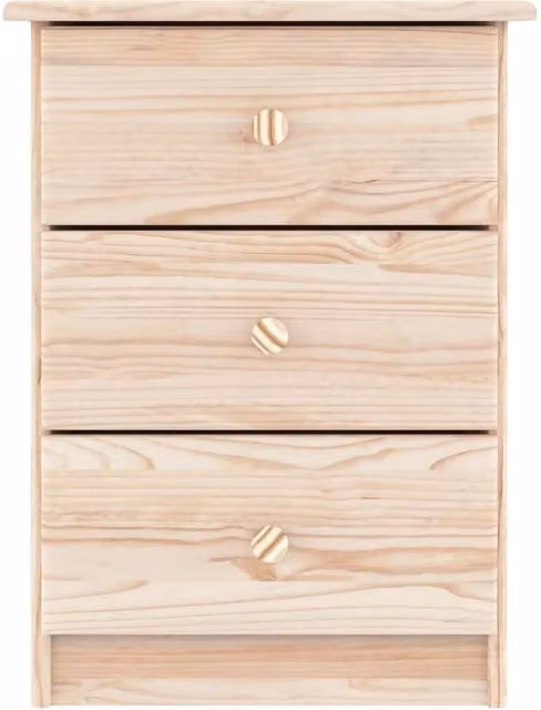 Berkfield Home Beautiful ALTA Bedside Cabinet in Light Brown Solid Pine, W: 41 cm, D: 35 cm, H: 55 cm – 1