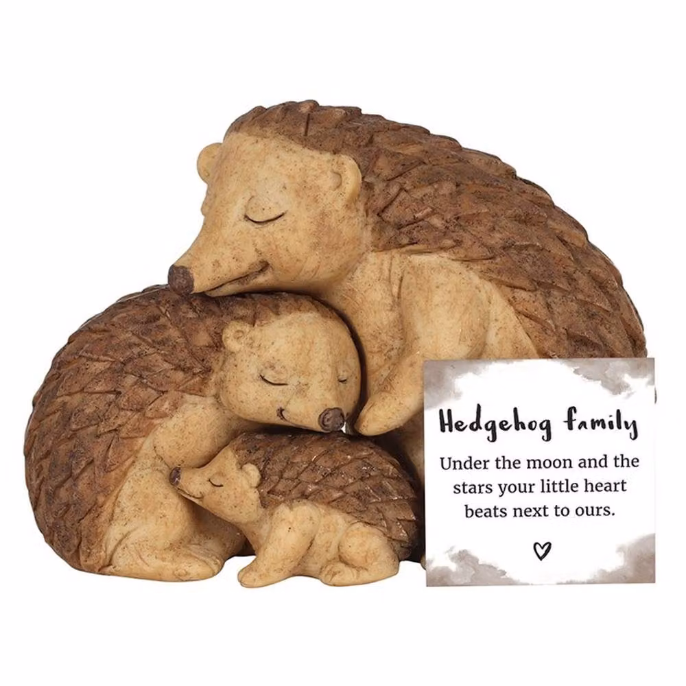 Uniqueful Brown Ceramic Hedgehog Family Ornament – 2
