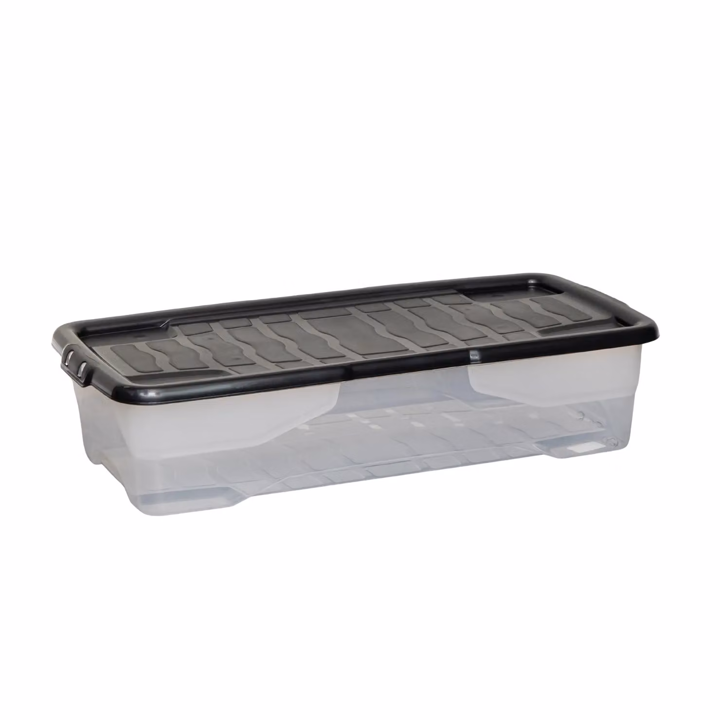 Samuel Alexander 42L Clear Under Bed Storage Box with Black Lid, Stackable and Nestable Design – 4