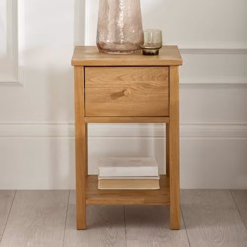Julian Bowen Coxmoor Oak 1 Drawer Bedside Table in Brown