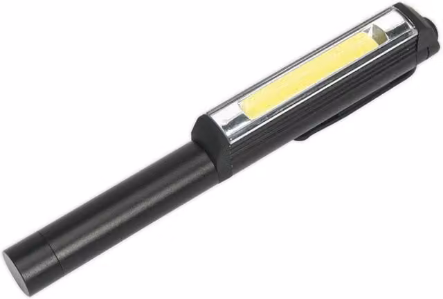 Loops Magnetic Aluminium Penlight Torch with 3W COB LED, Black and Multicolour, 3 x AAA Battery Powered