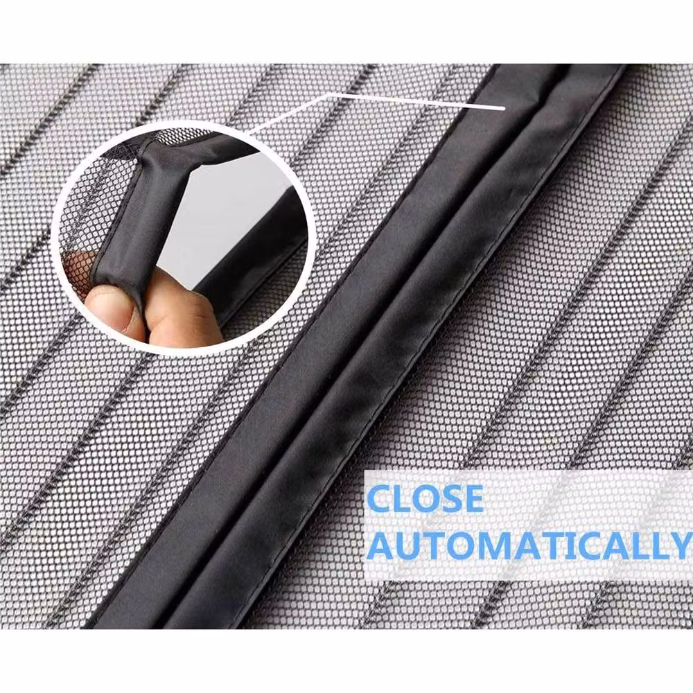 FLAVORA Magnetic Fly Screen Door Mesh Curtain in Black, W: 90 cm, H: 210 cm – 5
