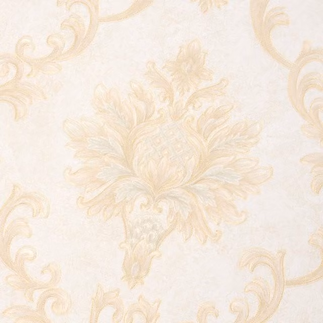 Livingandhome Non-Woven Floral Botanical Wallpaper Roll in White and Gold