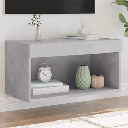vidaXL Modern TV Cabinet with LED Lights in Grey, W/D/H: 60 x 30 x 30 cm – 2