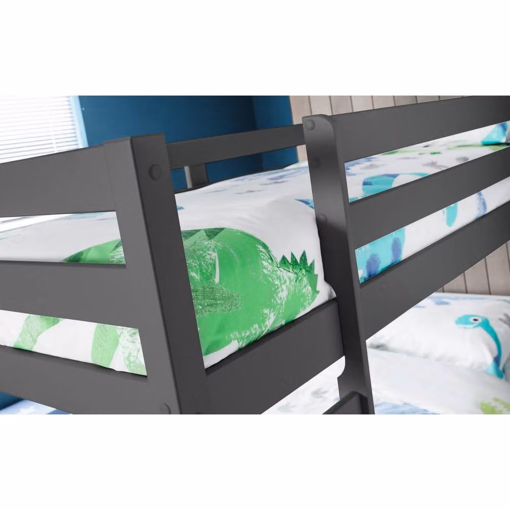 Cheshire Solid Fir Wood Bunk Bed in Anthracite Grey, Single 90 x 200 cm – 3
