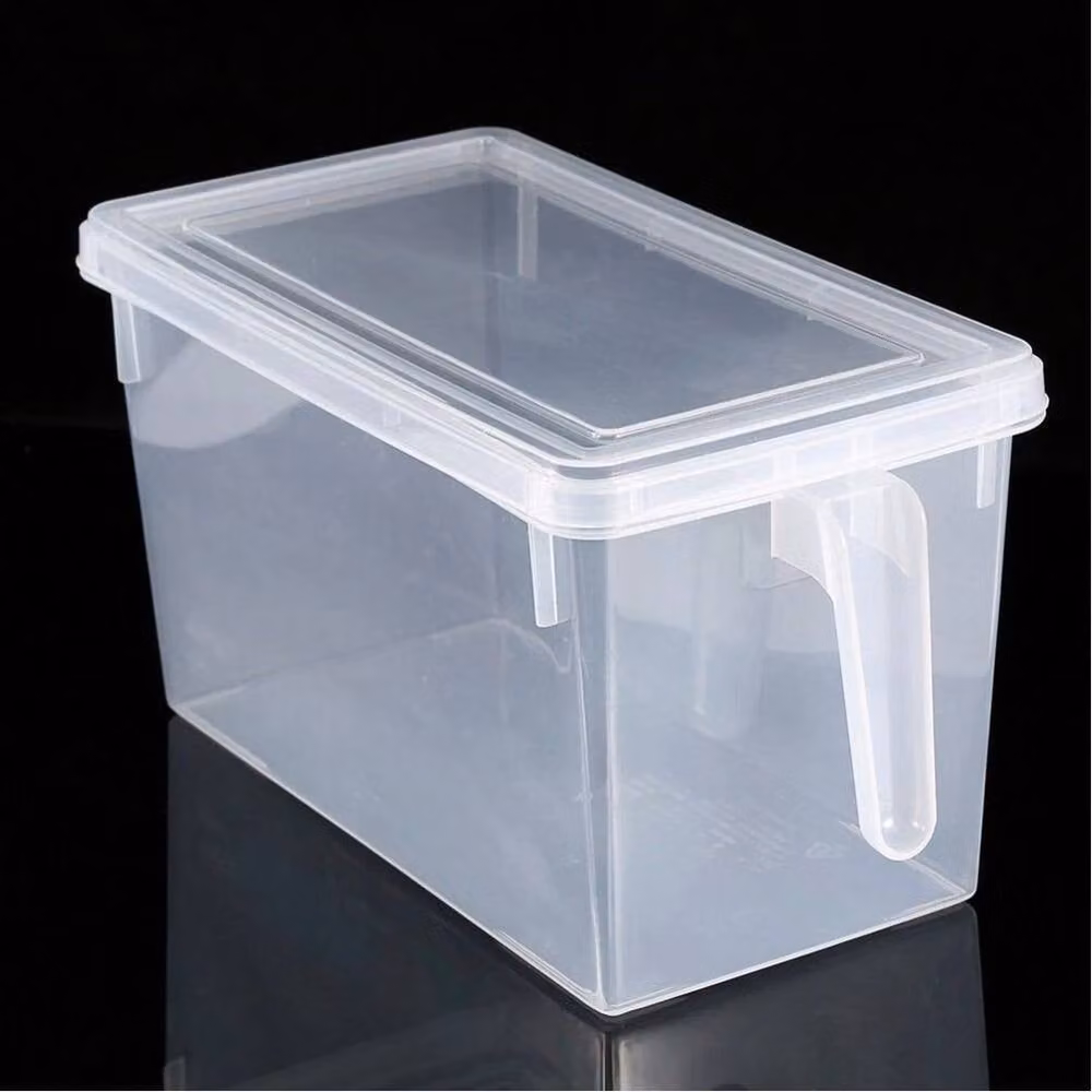 NESTLUNE 2-Piece Clear Plastic Fridge Storage Box and Cupboard Container Tray Set – 4