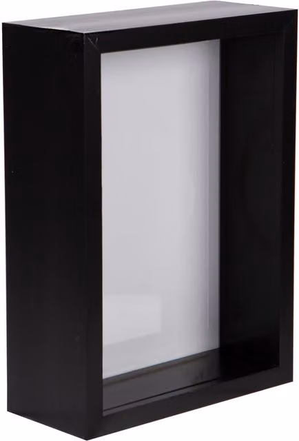 Nicola Spring Black Rectangular Single 3D Deep Box Photo Frame