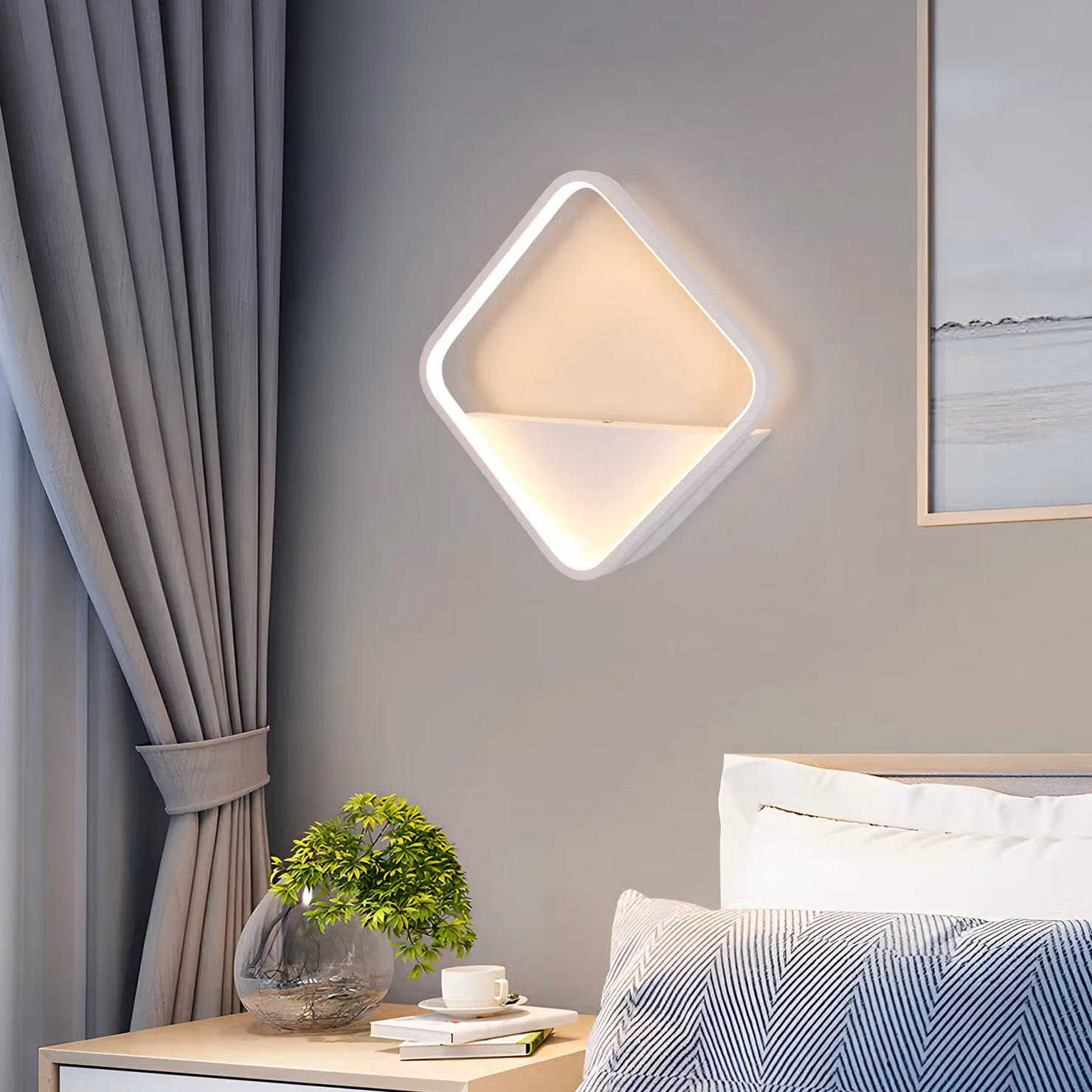 Pheashine Modern White Square LED Wall Sconce, 3000K Warm White Up and Down Light, W/D/H: 25 x 5.5 x 5.5 cm – 2