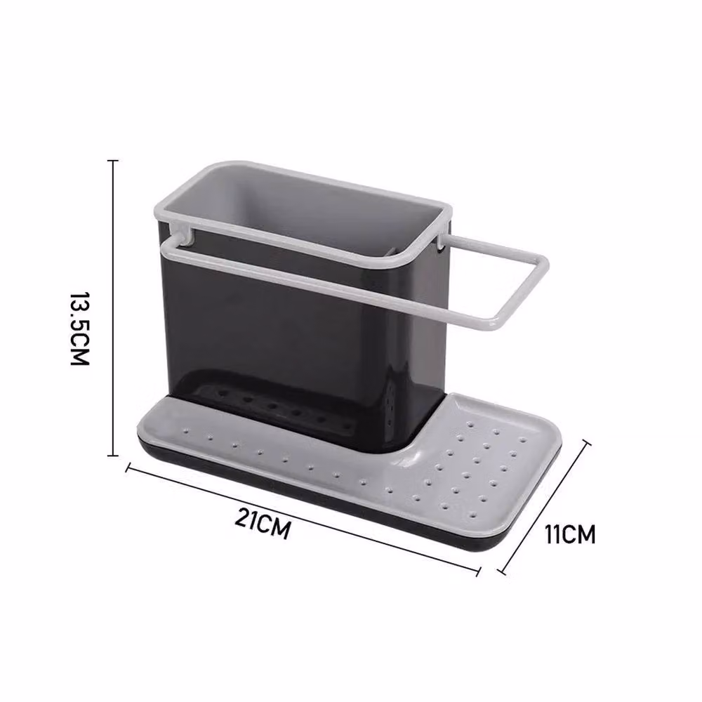 NESTLUNE Kitchen Sink Caddy Organiser and Sponge Cloth Holder, Black, W: 100 cm, D: 15 cm – 2