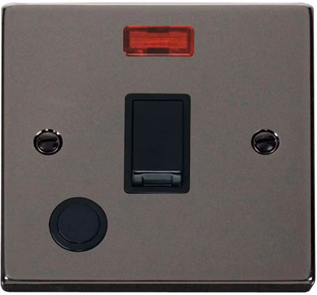 SE Home Black Nickel 1 Gang 20A DP Switch with Flex and Neon