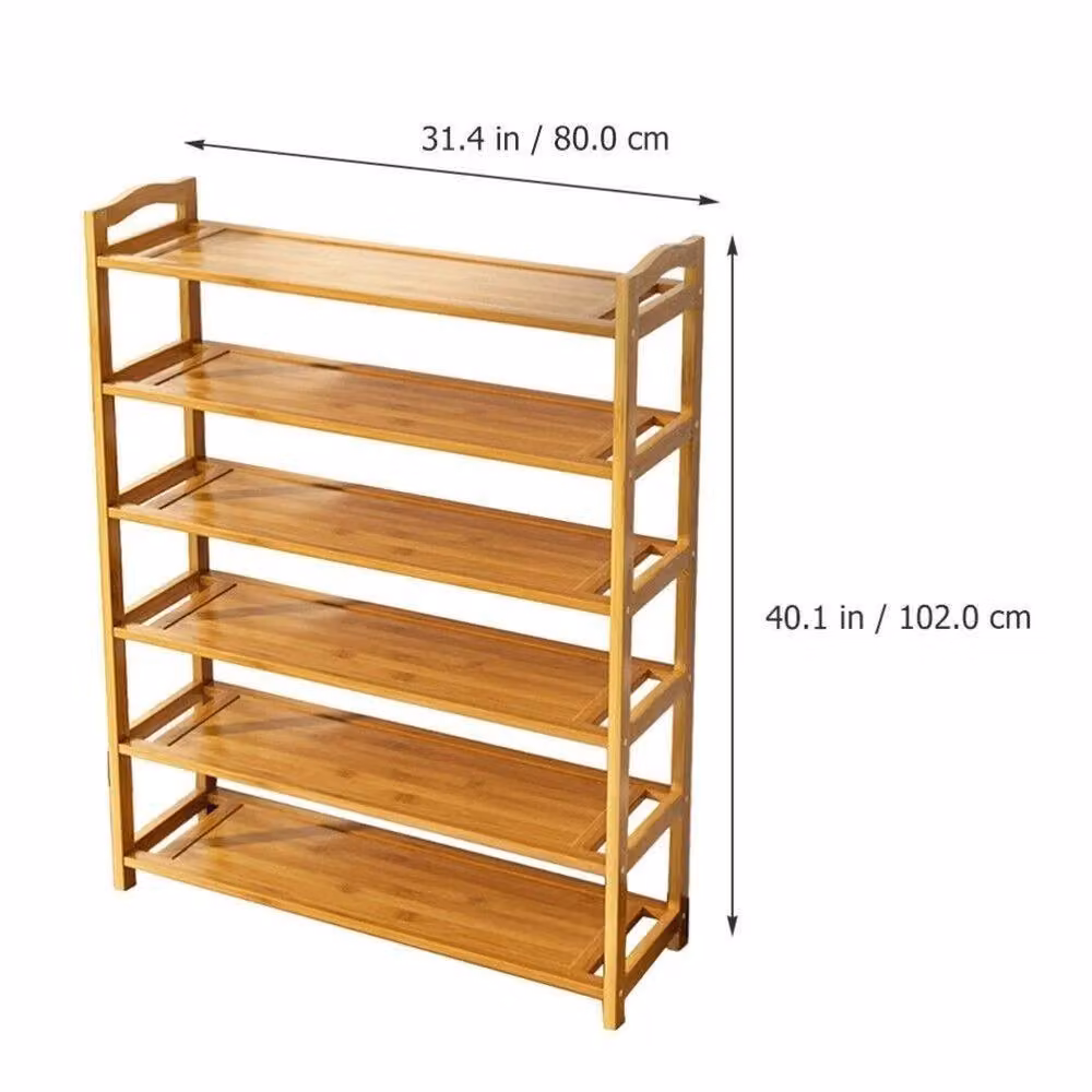 FORGEVIO 6 Tier Bamboo Shoe Rack in Beige – 2