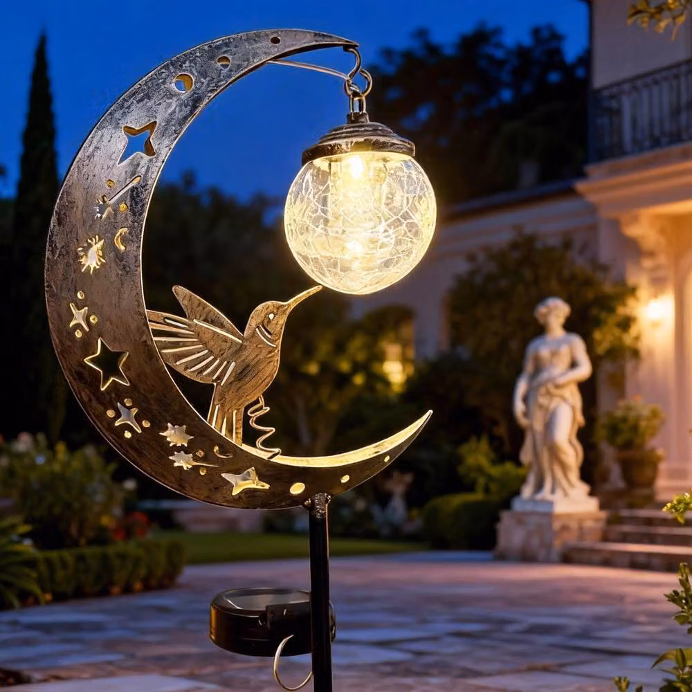 Quipulse Solar-Powered Hummingbird LED Ground Spike Light in Bronze and Multicolour – 2