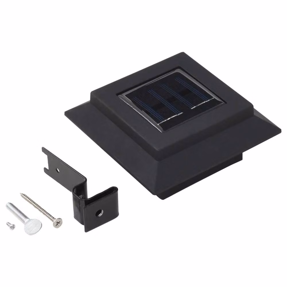 Berkfield Home 12 Piece Set of Square LED Outdoor Solar Lamps in Black – 3