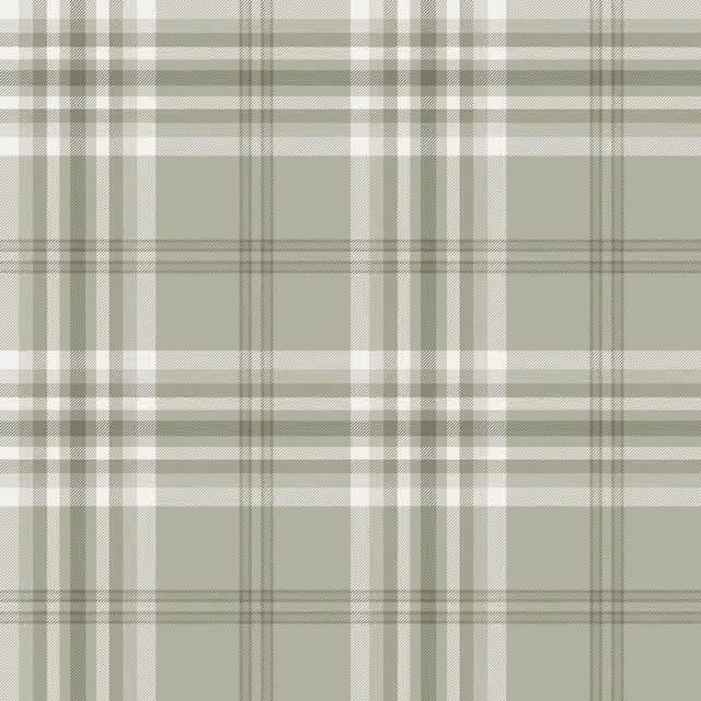 Catherine Lansfield Kelso Checked Wallpaper Roll in Sage Green, Blue, Silver and Beige