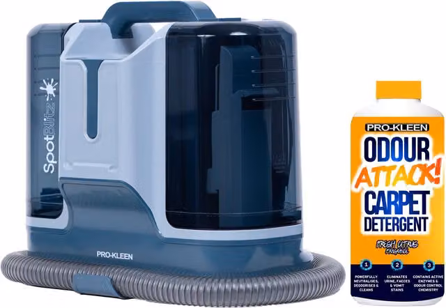ProKleen Spot Cleaner Carpet Washer in Grey with 1.8L Tank, 650W Power and 1L Citrus Carpet Shampoo