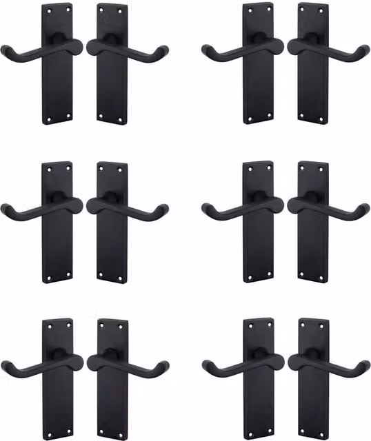 Golden Grace Matt Black Lever Latch Door Handles