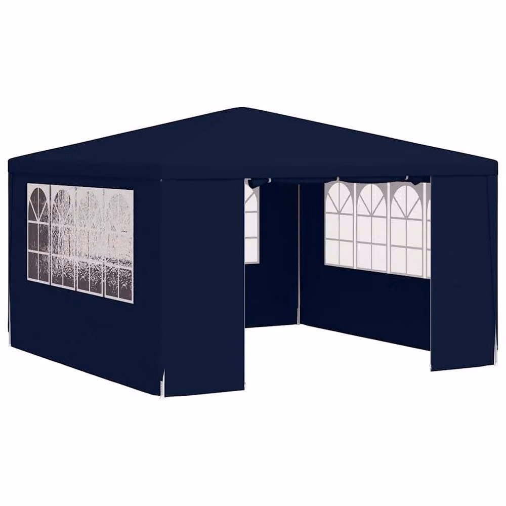 Berkfield Home Professional Party Tent with Side Walls and Windows, Navy Blue, W: 4 x D: 4 m – 3