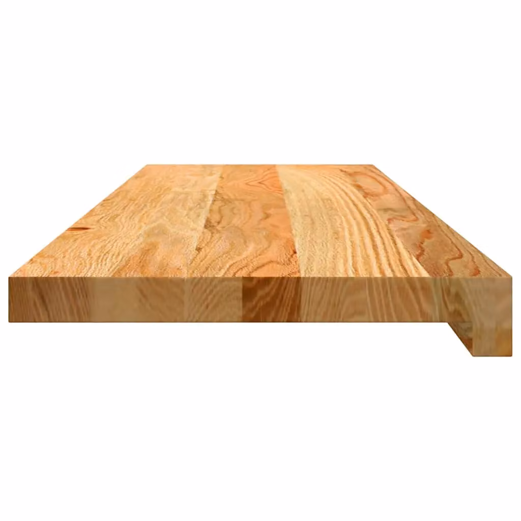 Berkfield Home Solid Oak Wood Window Sills, 2 Pieces, Light Brown, W: 80 cm, D: 25 cm, H: 2 cm – 3