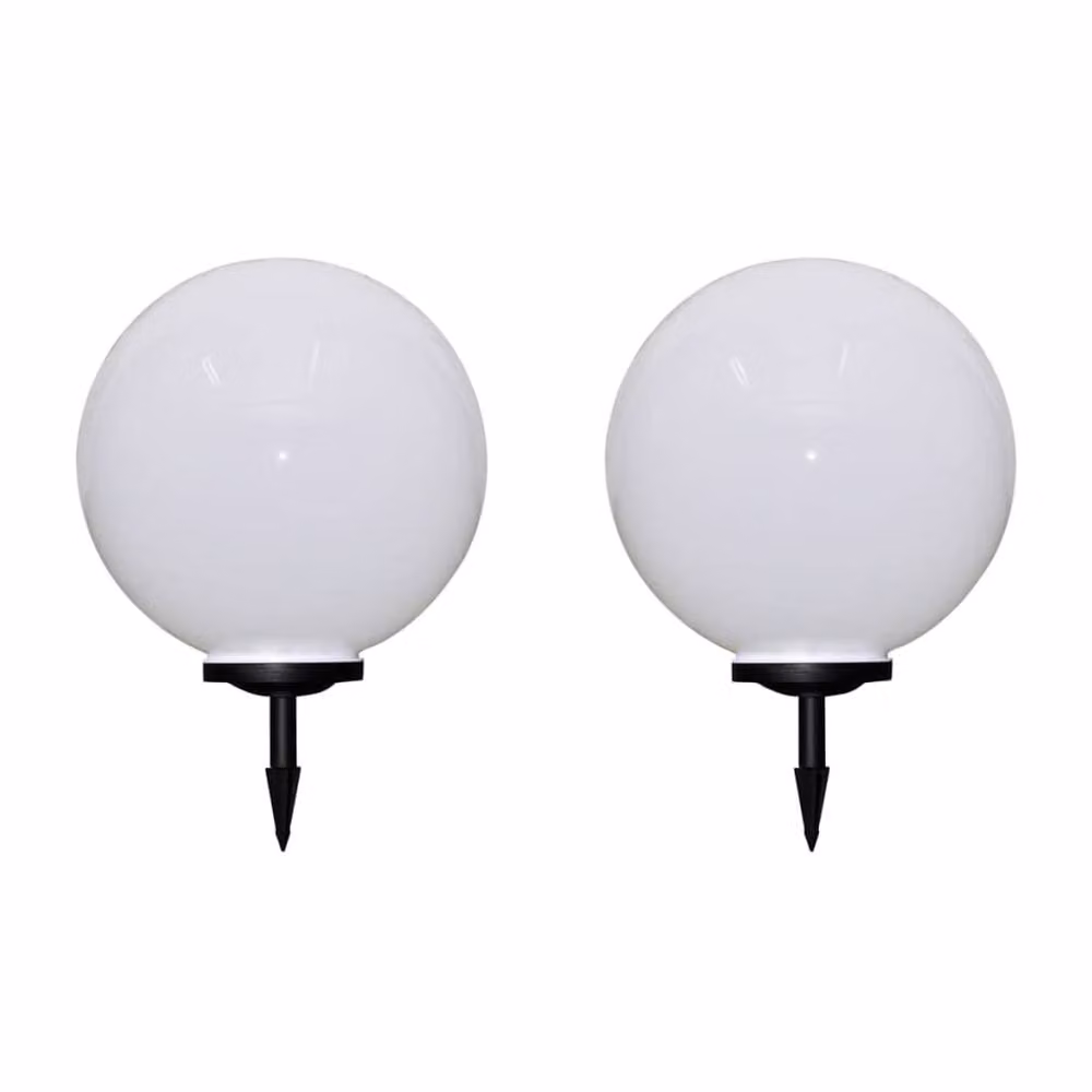 Berkfield Home Solar LED Outdoor Pathway Lamps in White, 2 Pack, Height: 50 cm – 2
